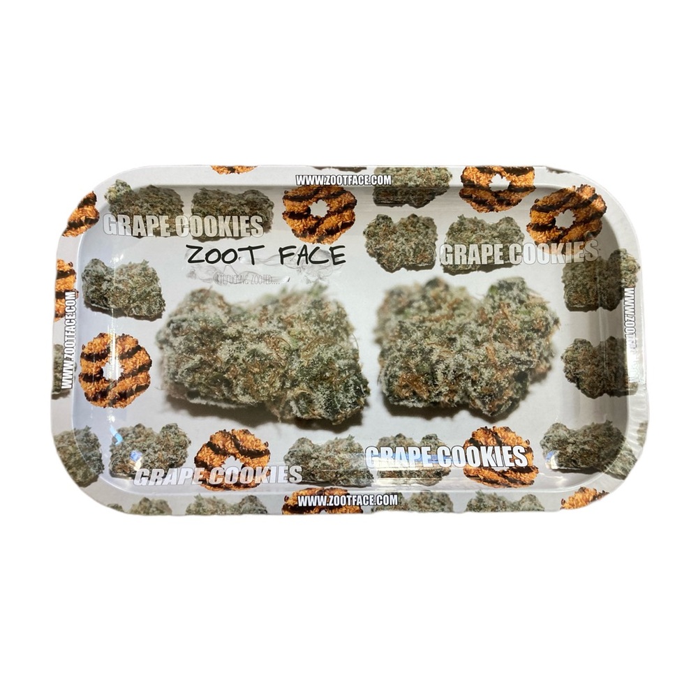 NEW Zoot Face Rolling Tray Grape Cookies 7” x 11” Metal Bud Accessories
